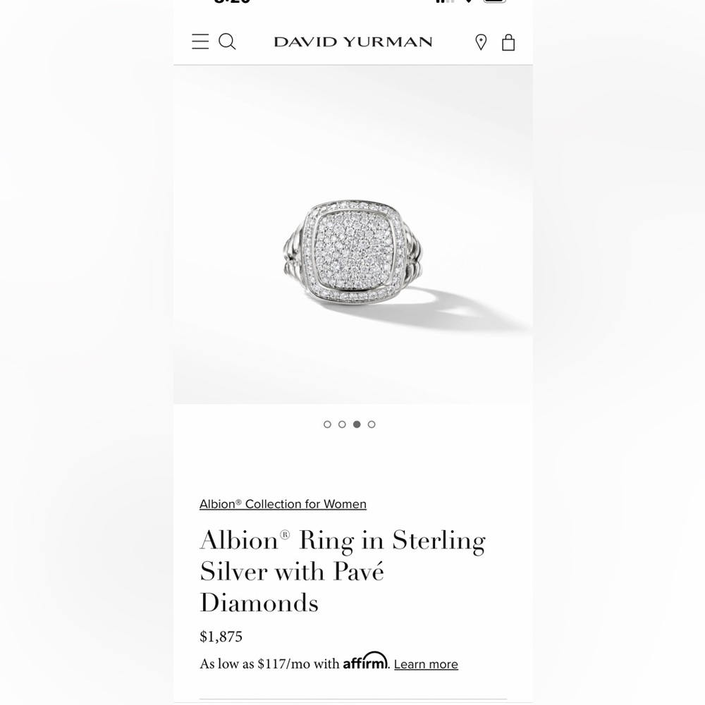 David Yurman Albion Pave Diamond Ring
